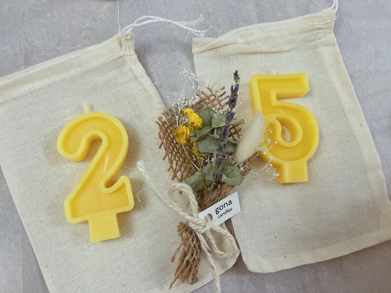 Botanical Birthday numbers candles